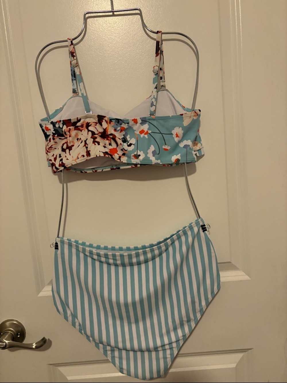 Women’s Two-Piece Floral Ruffle Swim Set in Light Blue - Picture 4 of 5